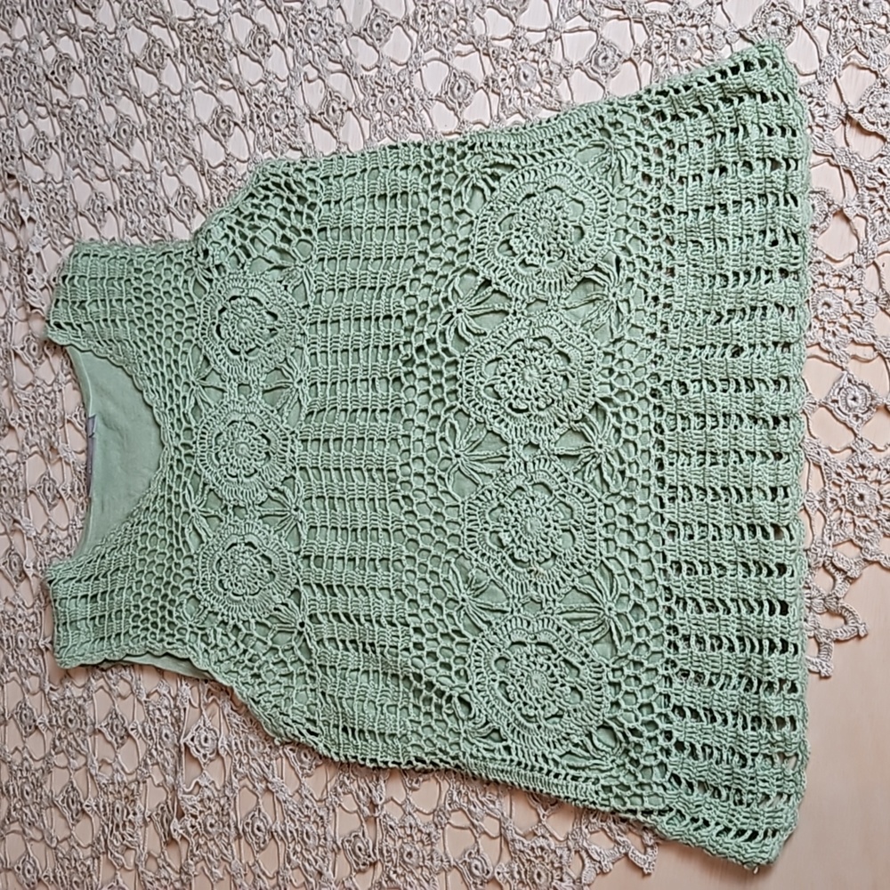 Vintage Croft & Barrow Crocheted Knit Tank Top - Picture 1 of 9